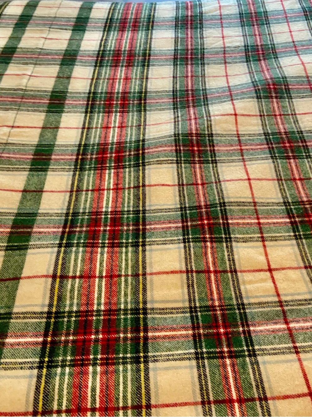 Vintage Wool Plaid Yardage Blanket Roll 140” x 68” Extra Long Camp Blanket